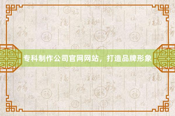 专科制作公司官网网站,打造品牌形象